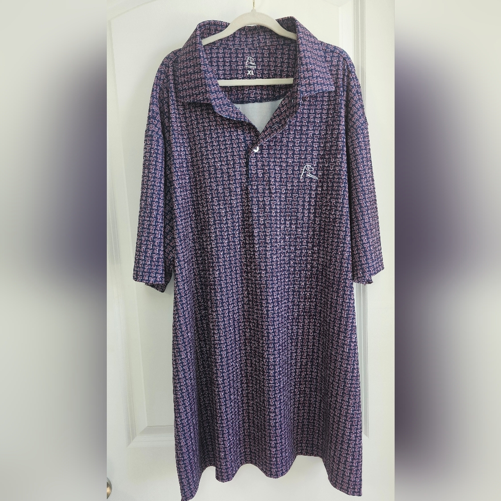 Rhoback Navy and Purple Polo Shirt